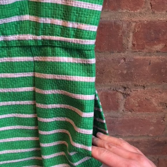 Striped Pleated Dress with Pockets - Picture 6 of 6